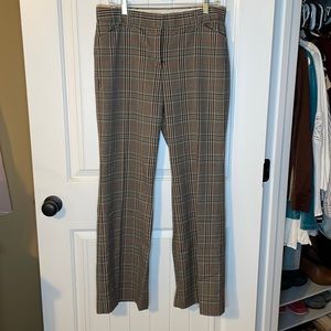 Wide leg editor plaid pants